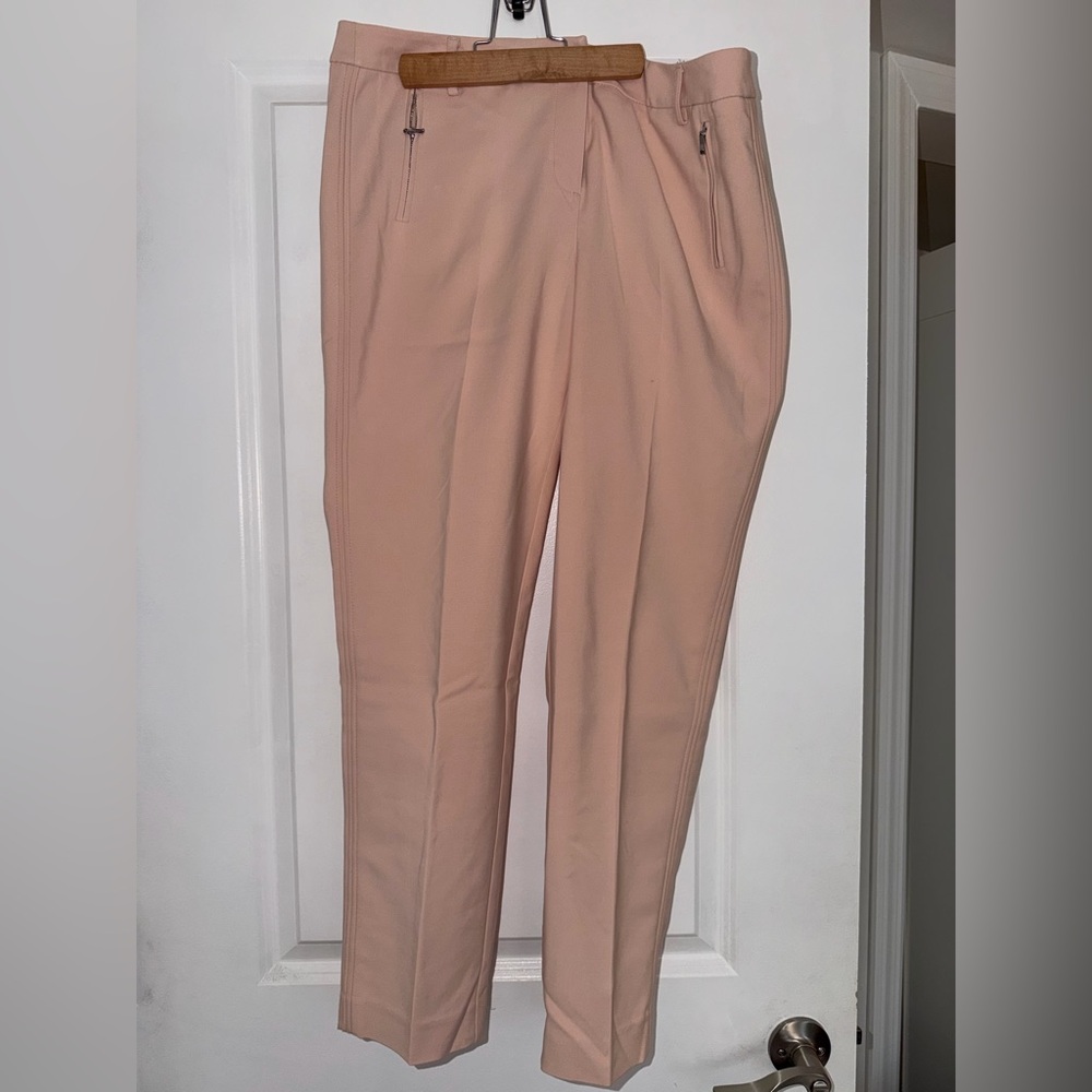 Adrienne Vitadini Pink Dress Pants with Stylish Zipper Pockets Size US 10